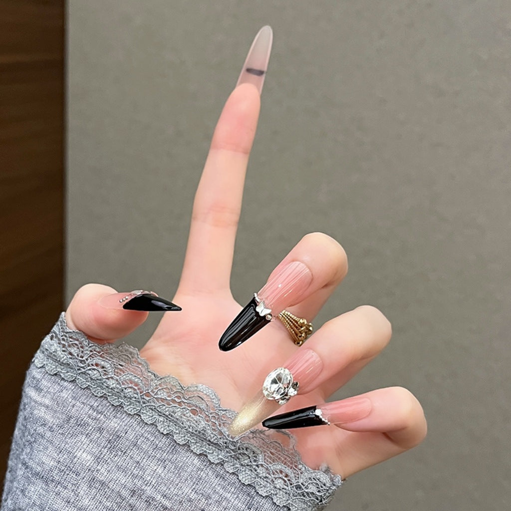 Premium Rhinestone-Embellished Press-On Nail Extensions Stornfield