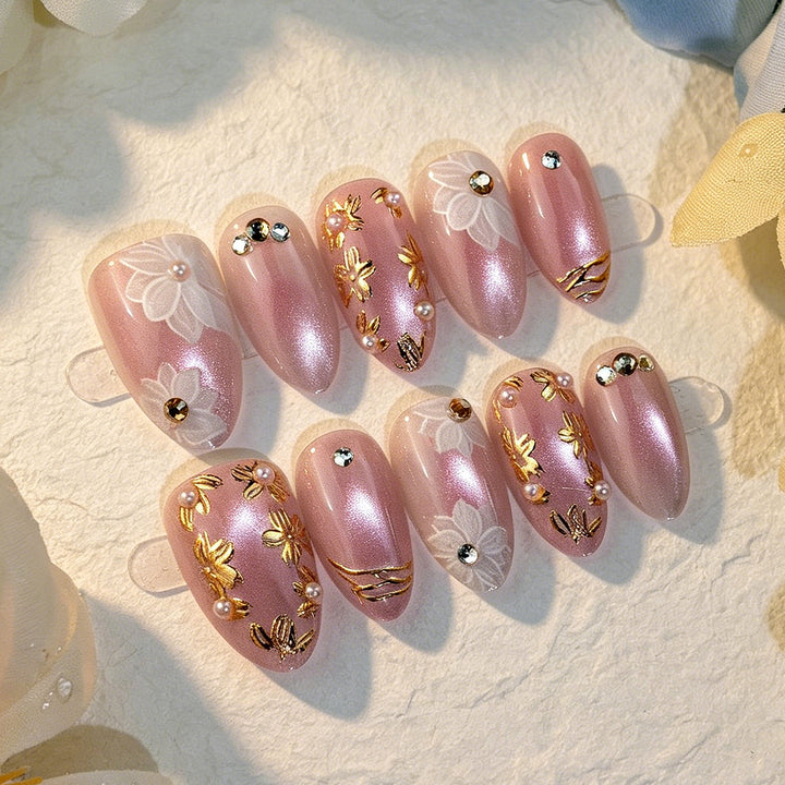 Floral-Embellished Press-On Nail Art Set Stornfield