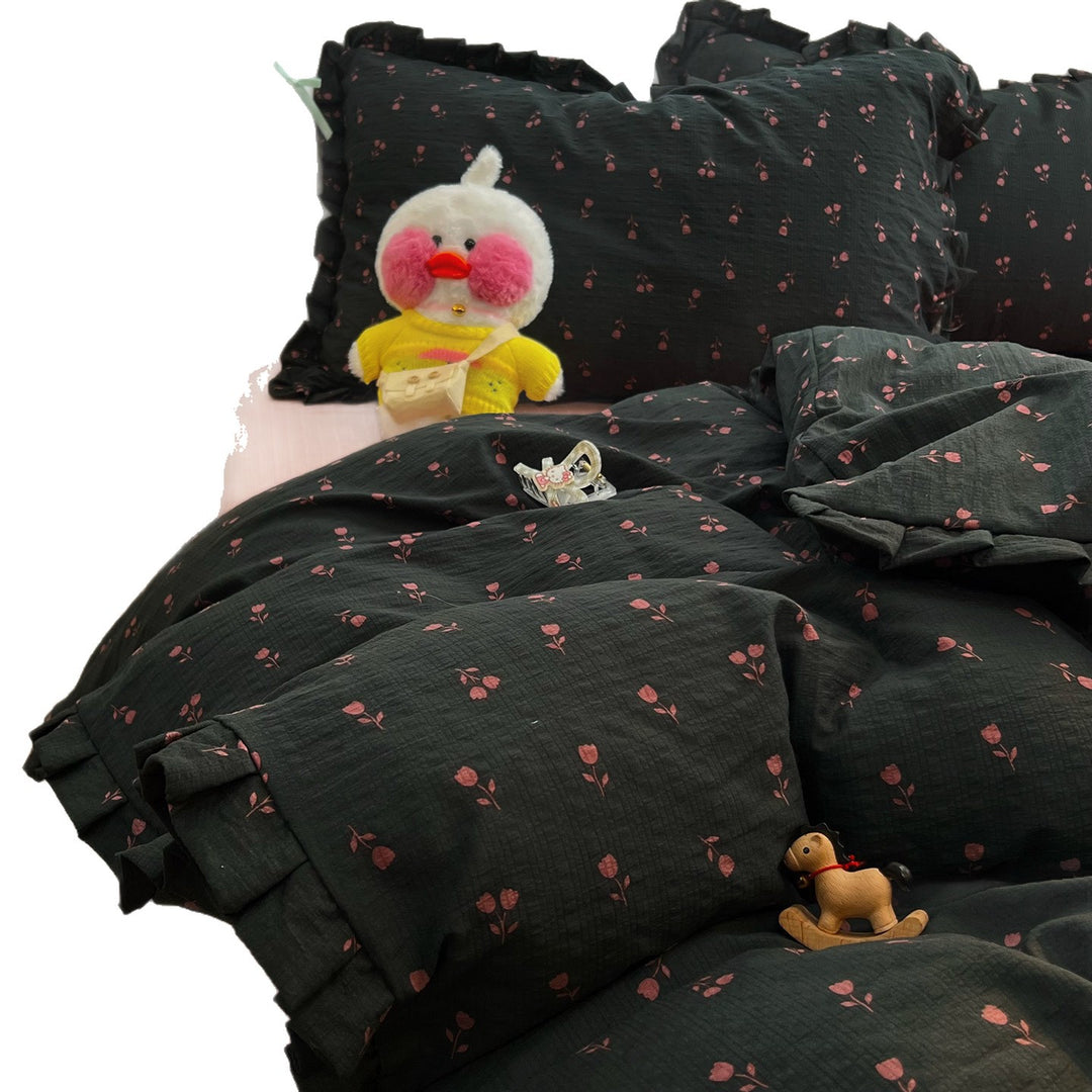Floral Ruffled Bedding Set