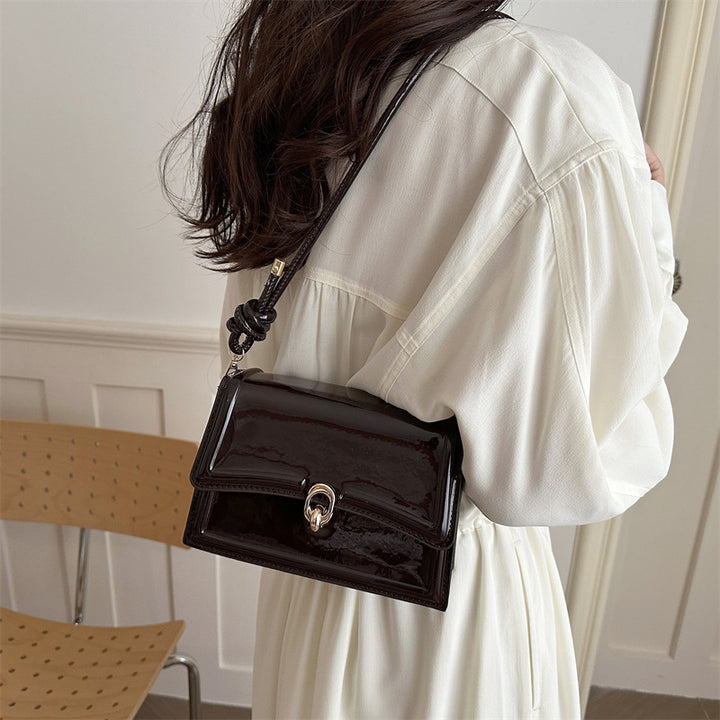 Elegant Patent Leather Crossbody Clutch