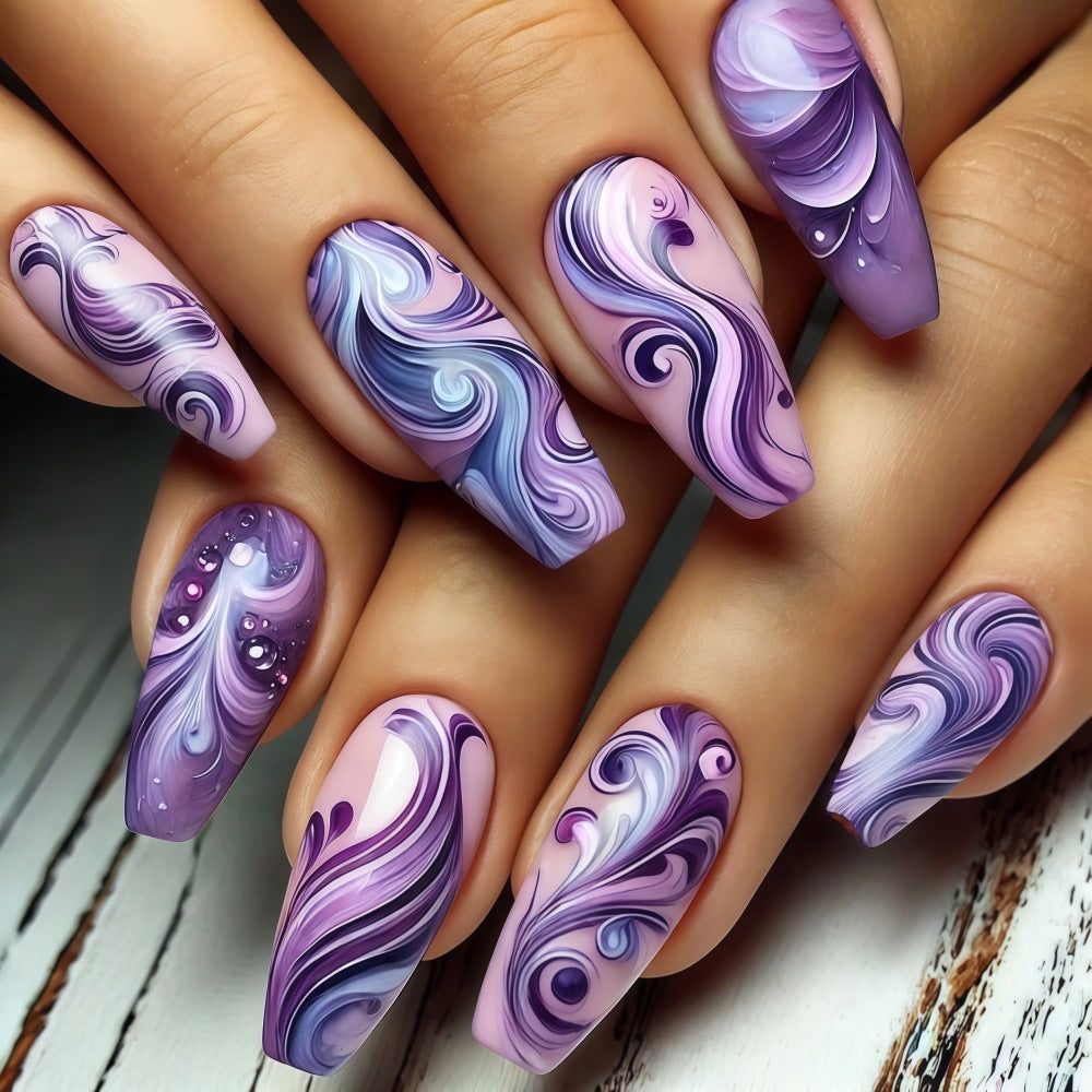 Artificial nails with elegant marble design Stornfield