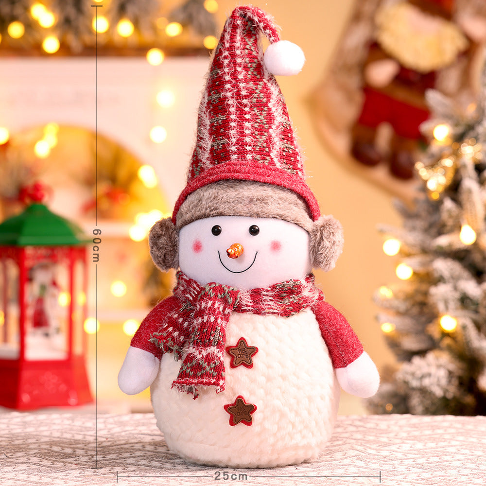 Decorative Plush Snowman Figurine