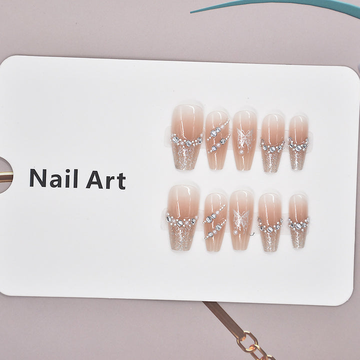 Elegant Crystal-Embellished Press-On Nail Art Stornfield