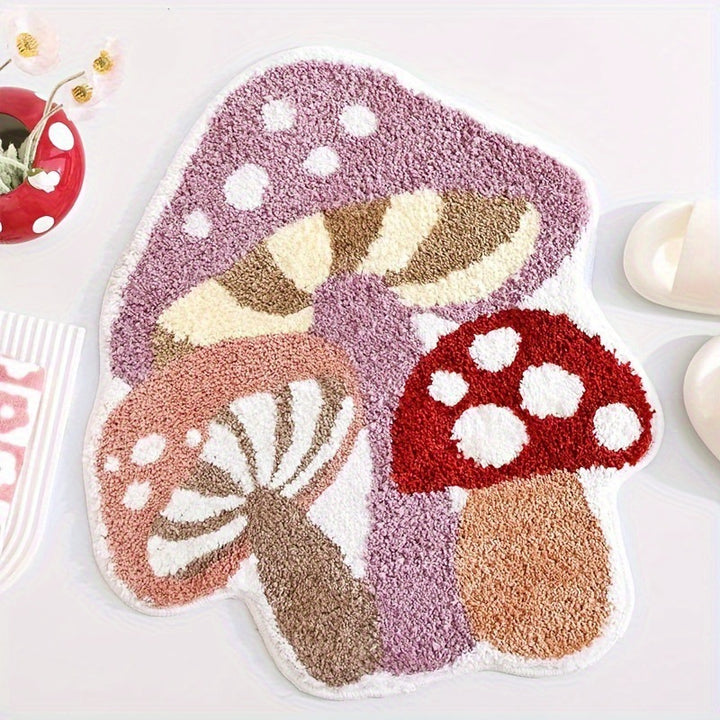 Fun Mushroom-Themed Bath Mat