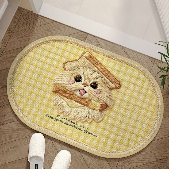 Cat-Themed Plush Doormat for Home Entryway