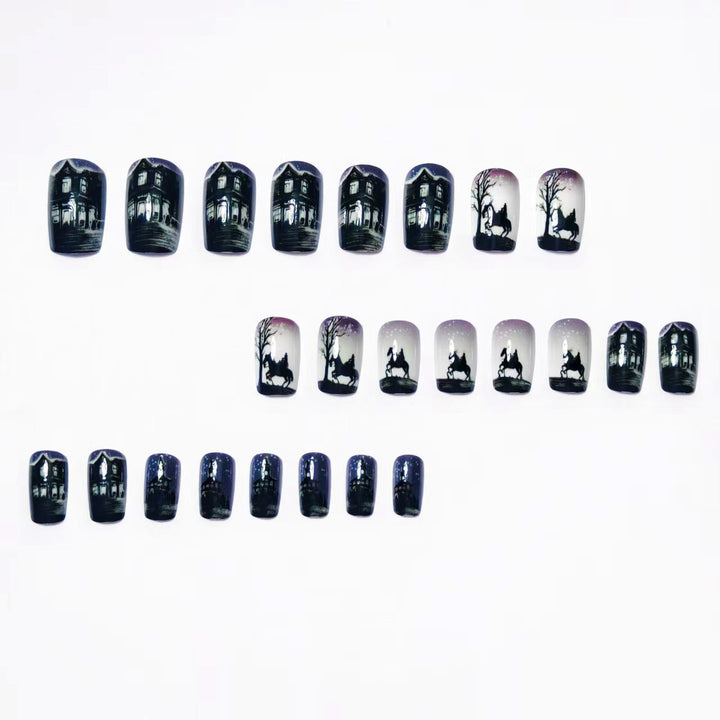 Artificial nails with mysterious winter landscape design Stornfield