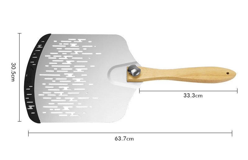 Ventilated Stainless Steel Pizza Peel with Ergonomic Beechwood Handle Stornfield