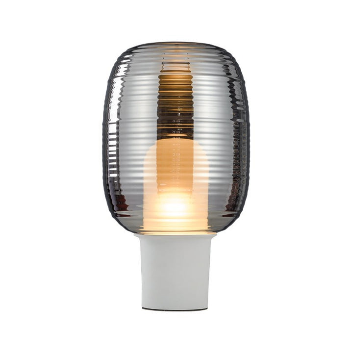 Modern Glass Table Lamp with Textured Shade