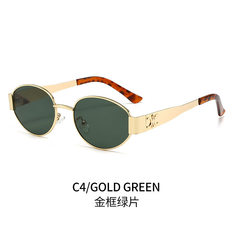 Women's designer sunglasses with elegant oval frame and unique accents Stornfield
