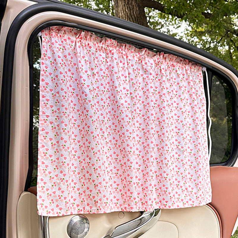 Unisex nan sun protection car curtain with elastic fastening strap and opaque cotton blend Stornfield