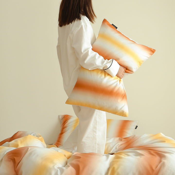 Soft-Sateen Breathable Duvet Cover Set with Hidden Zip and Corner Ties