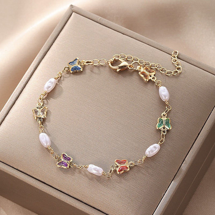 Butterfly and Daisy Charm Anklet Stornfield
