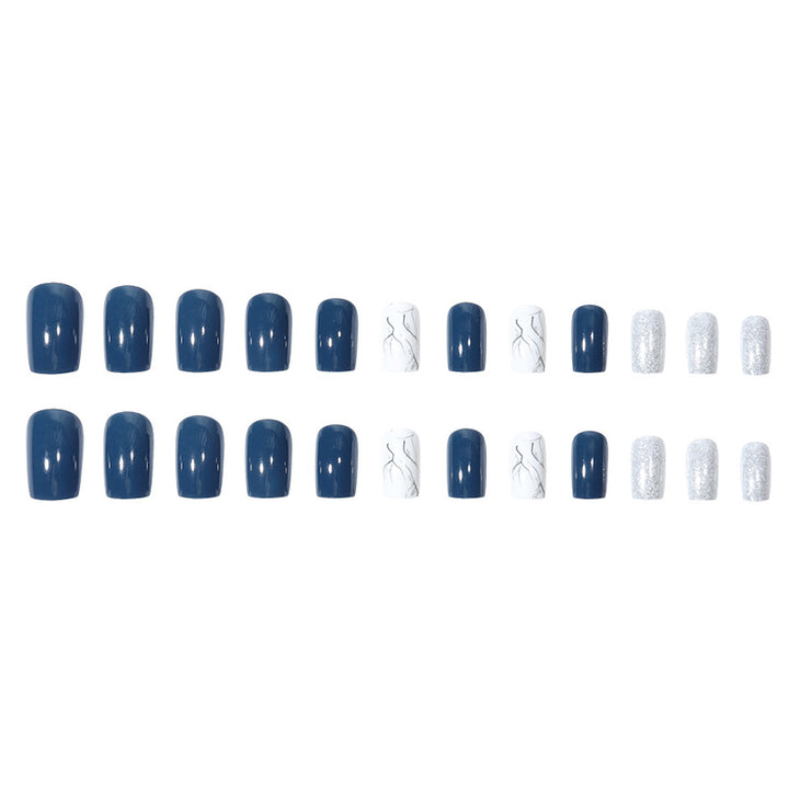 Elegant Marble-Themed Press-On Nails Stornfield