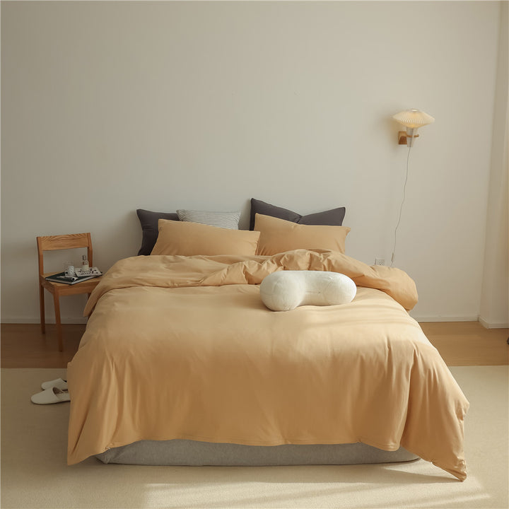 Breathable Organic Cotton Duvet Cover Set with Sateen Finish