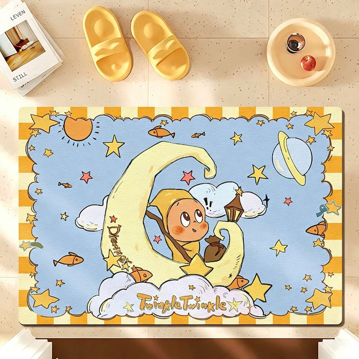 Playful Cartoon-Themed Bath Mat
