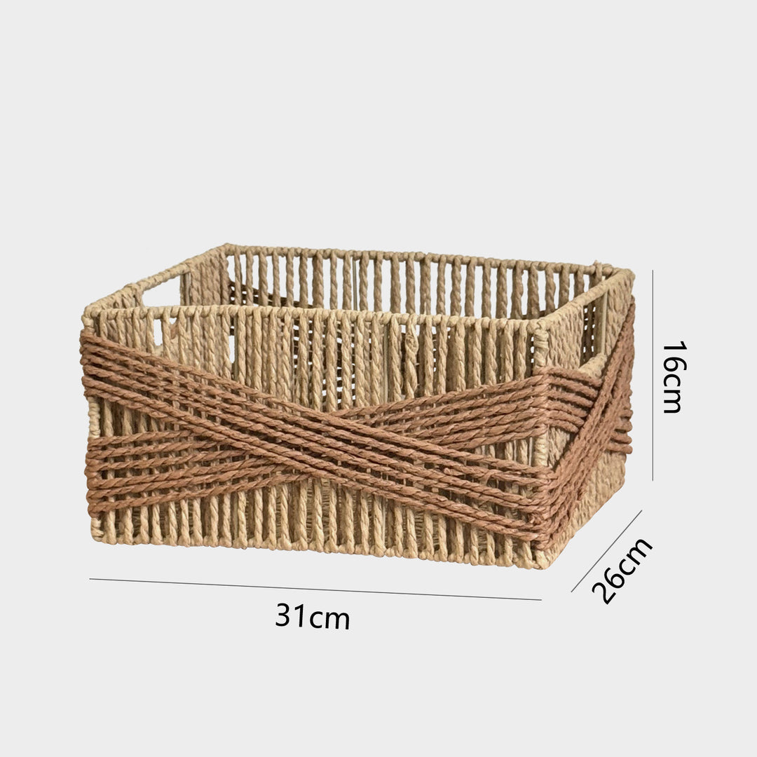 Handcrafted storage basket with decorative weave Stornfield