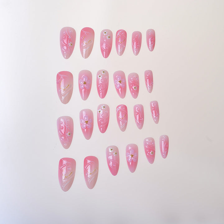 Floral-Embellished Press-On Nail Kit Stornfield