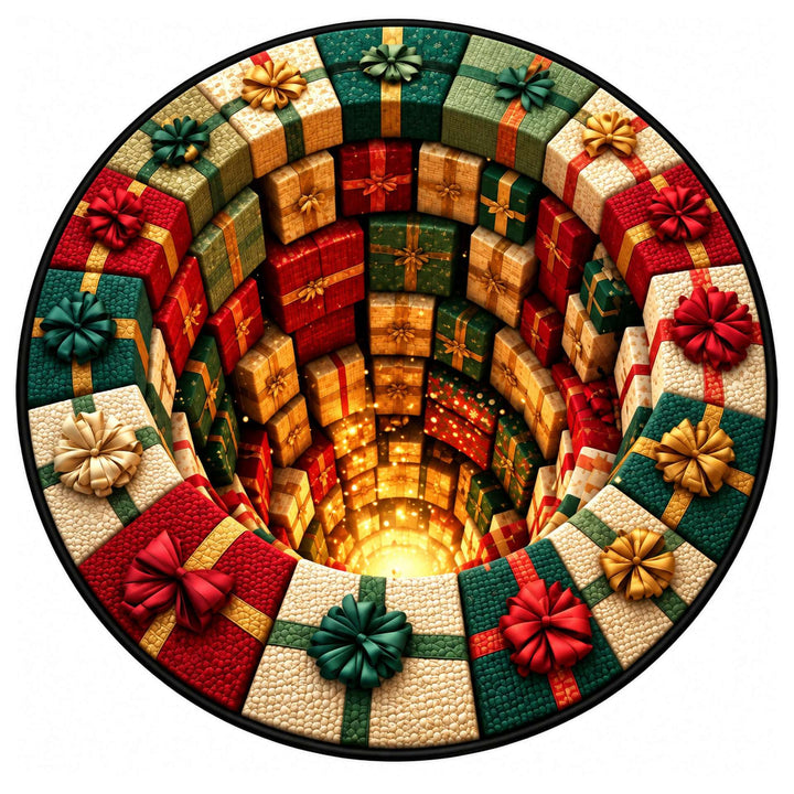 Festive Santa Claus Themed Round Mat for Home