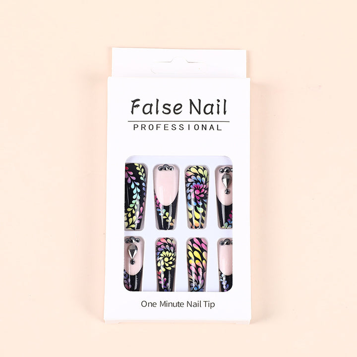 Art nails with colorful floral patterns Stornfield