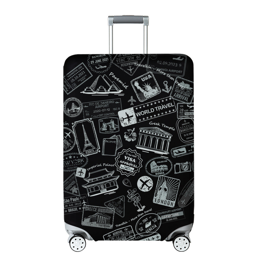 Unisex Hard Shell Travel Suitcase with Creative Travel Motif Stornfield