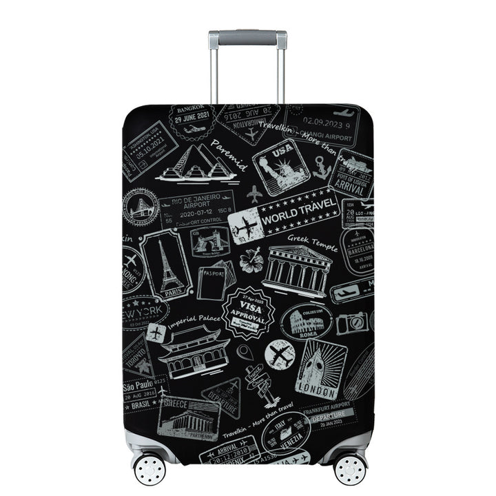 Unisex Hard Shell Travel Suitcase with Creative Travel Motif Stornfield