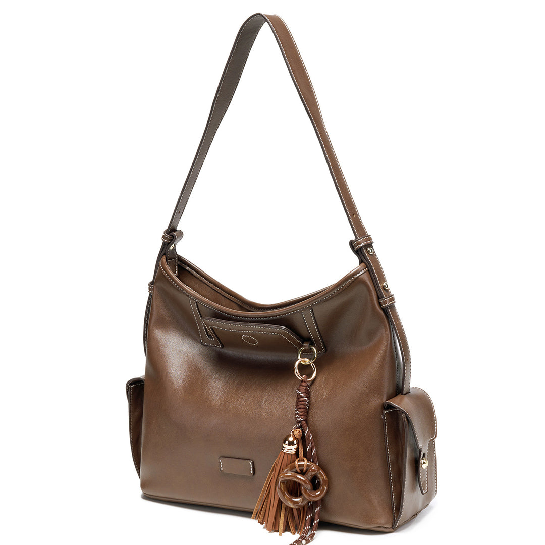 Stylish Leather Hobo Handbag