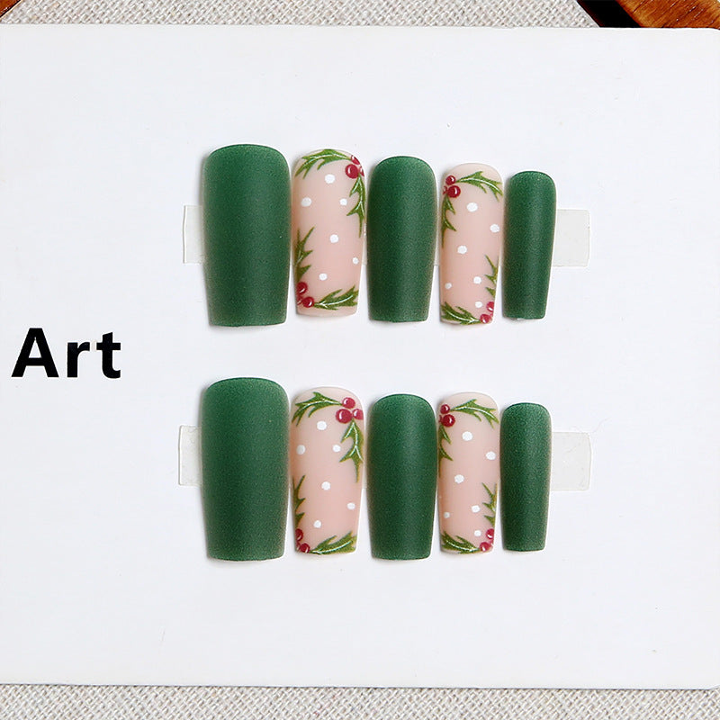 Acrylic nail set with festive Christmas design and elegant 3D embellishments Stornfield