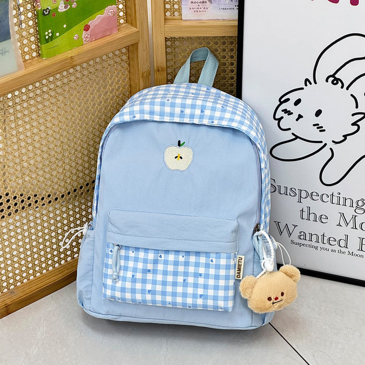 Playful Gingham Patterned Backpack Stornfield