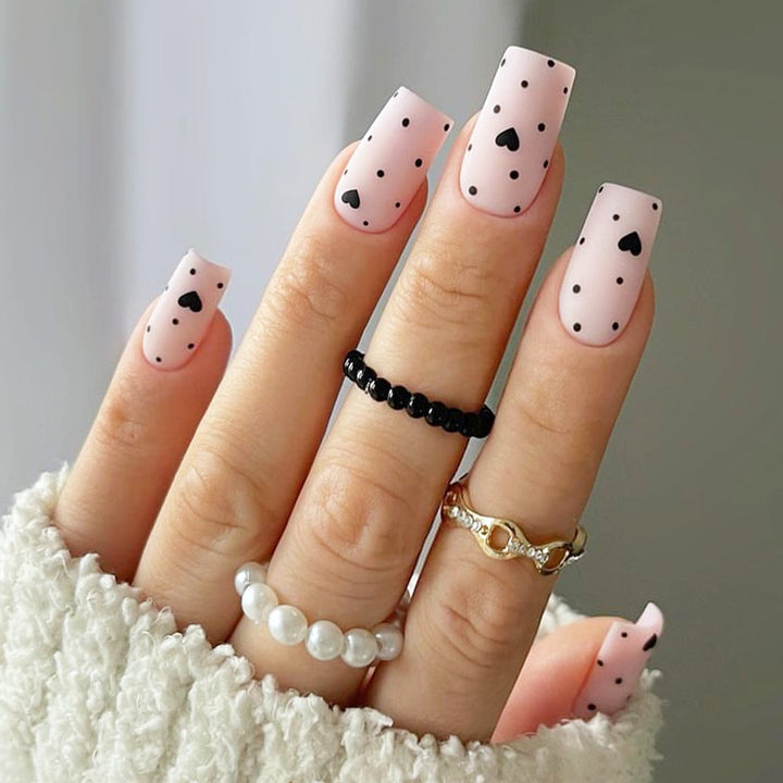 Chic Heart Pattern Press-On Nails Stornfield