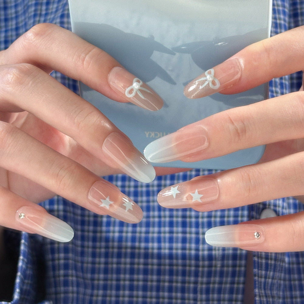 Artistic Almond-Shaped Press-On Nails with Floral Design Stornfield