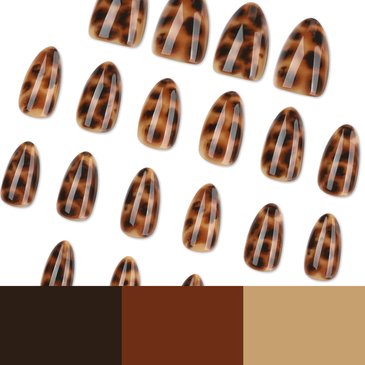Artificial nail extensions in modern leopard pattern Stornfield
