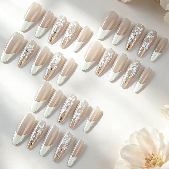 Elegant Floral Gel Nail Art Set Stornfield