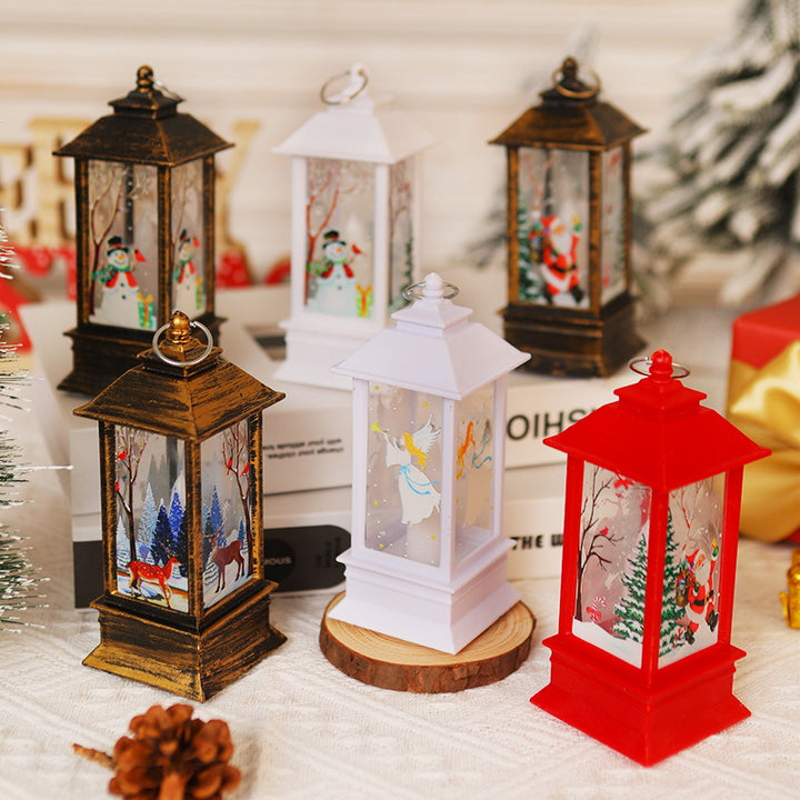 Nostalgic LED Christmas lantern with movable Santa motif Stornfield