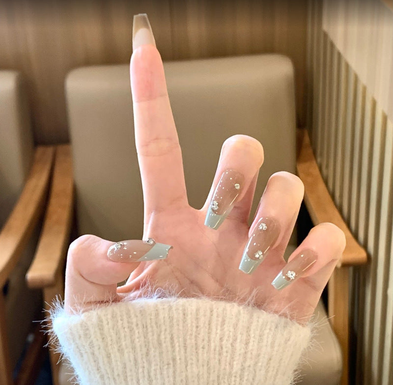 Artistic Character-Embossed Press-On Nail Set Stornfield