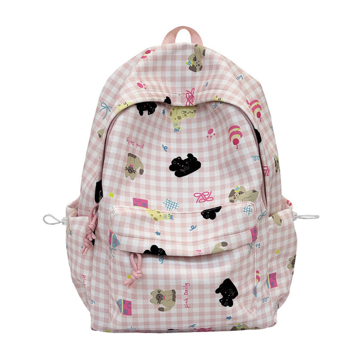 Backpack with Creative Checkered Pattern and Playful Appliqués Stornfield