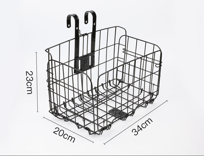 foldable steel wire rear bike cargo basket with adjustable quick-release hooks Stornfield