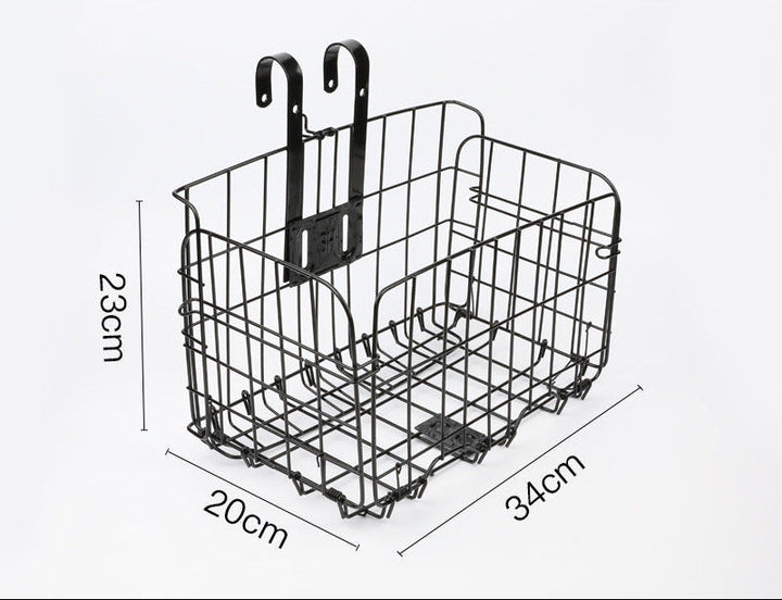 foldable steel wire rear bike cargo basket with adjustable quick-release hooks Stornfield