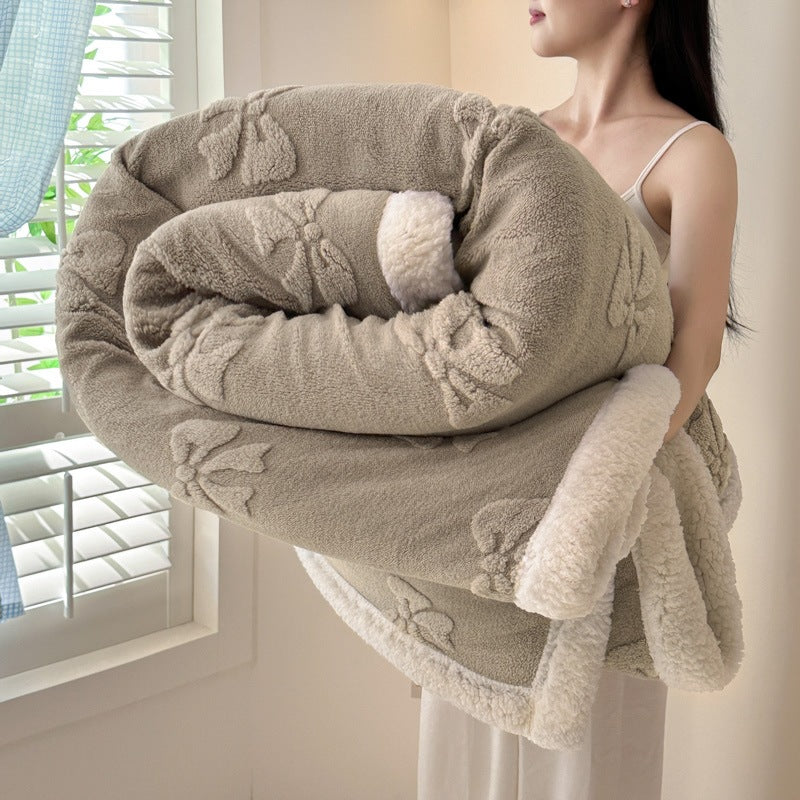 Plush Embroidered Throw Blanket