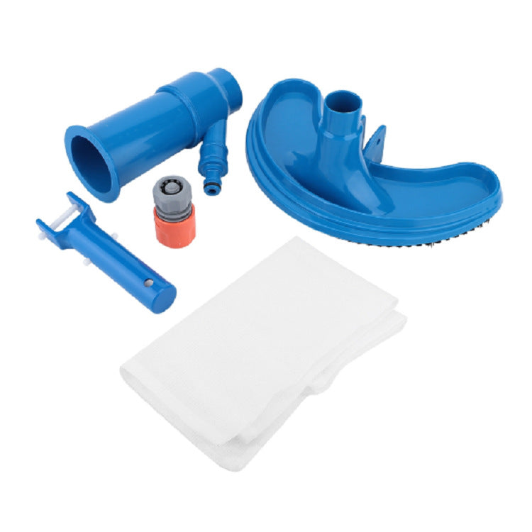 Telescopic pool vacuum head with heavy duty scrubbing bristles and fine mesh debris collection bag Stornfield
