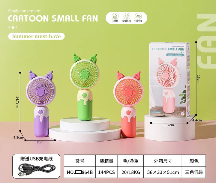 Unisex Cartoon Hand Fan with Cute Animal Design Stornfield