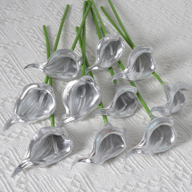 Decorative Silver Calla Lily Sculpture