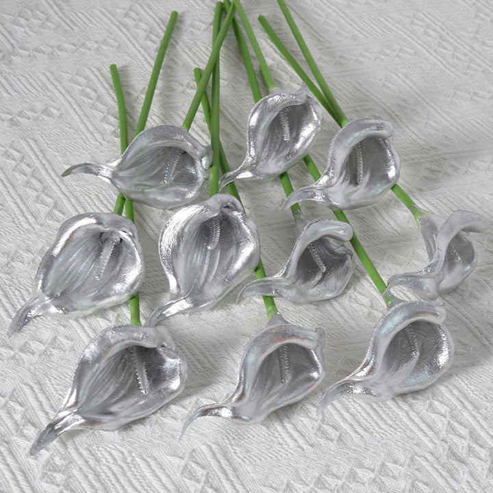 Decorative Silver Calla Lily Sculpture