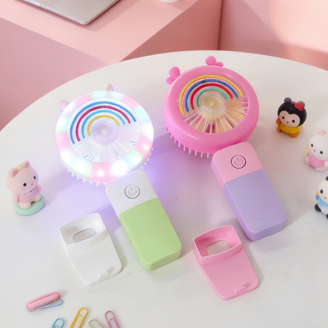 Women's Portable LED Hand Fan with Creative Light Effects Stornfield