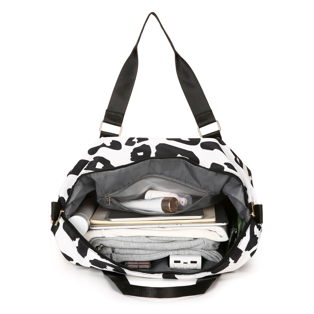 Sporty Tote Bag With Stylish Leopard Print Stornfield