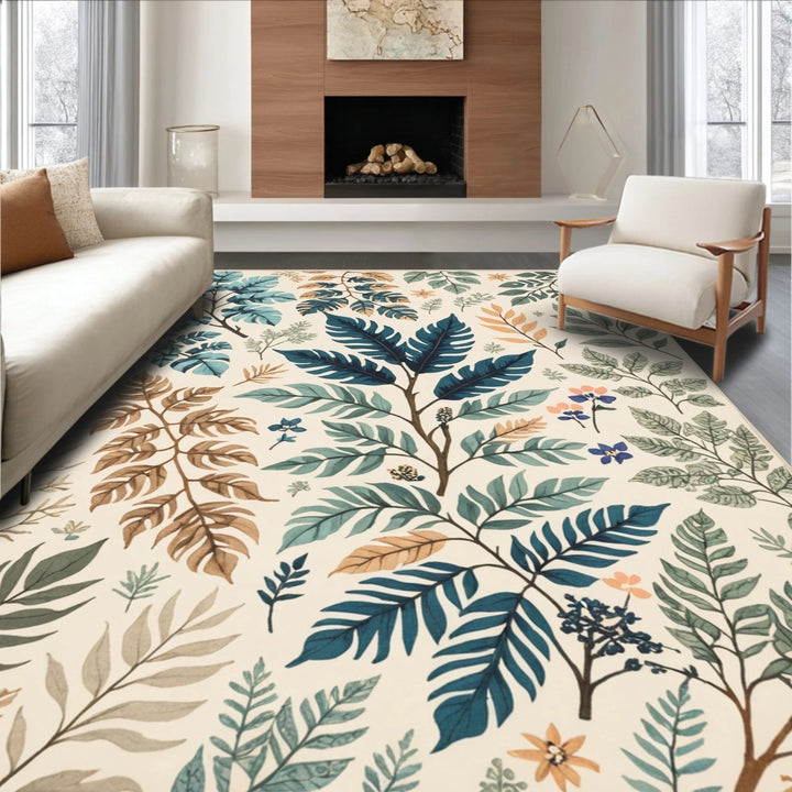 Plush Cherry-Patterned Area Rug