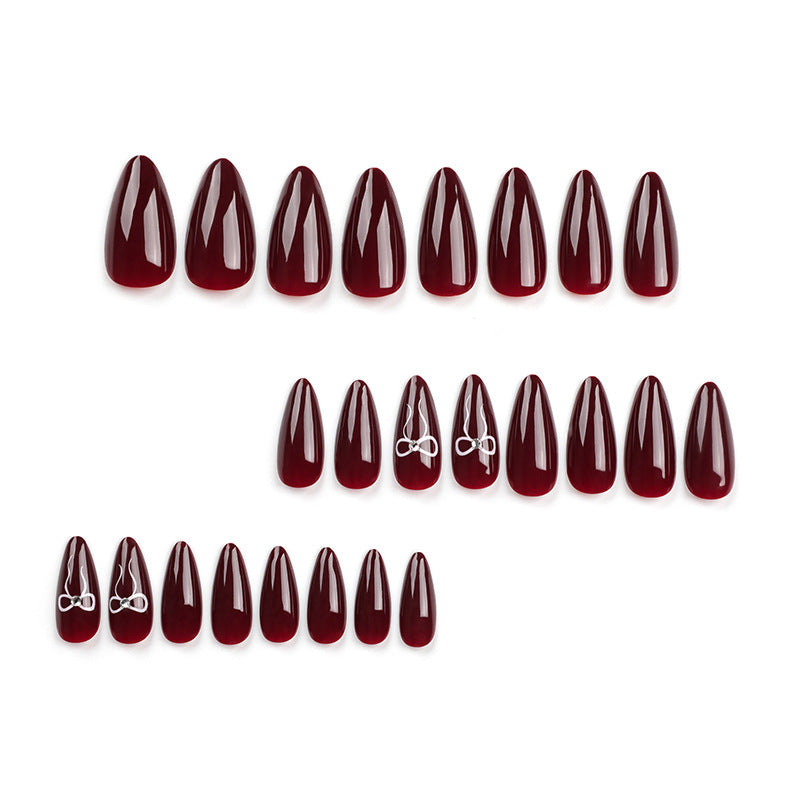 Elegant Stiletto Press-On Nail Tips with Floral Detail Stornfield