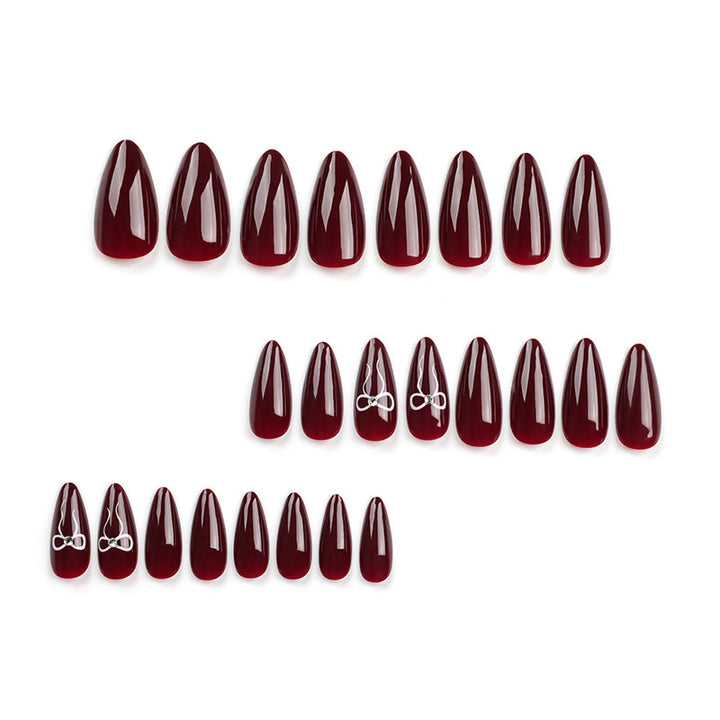 Elegant Stiletto Press-On Nail Tips with Floral Detail Stornfield