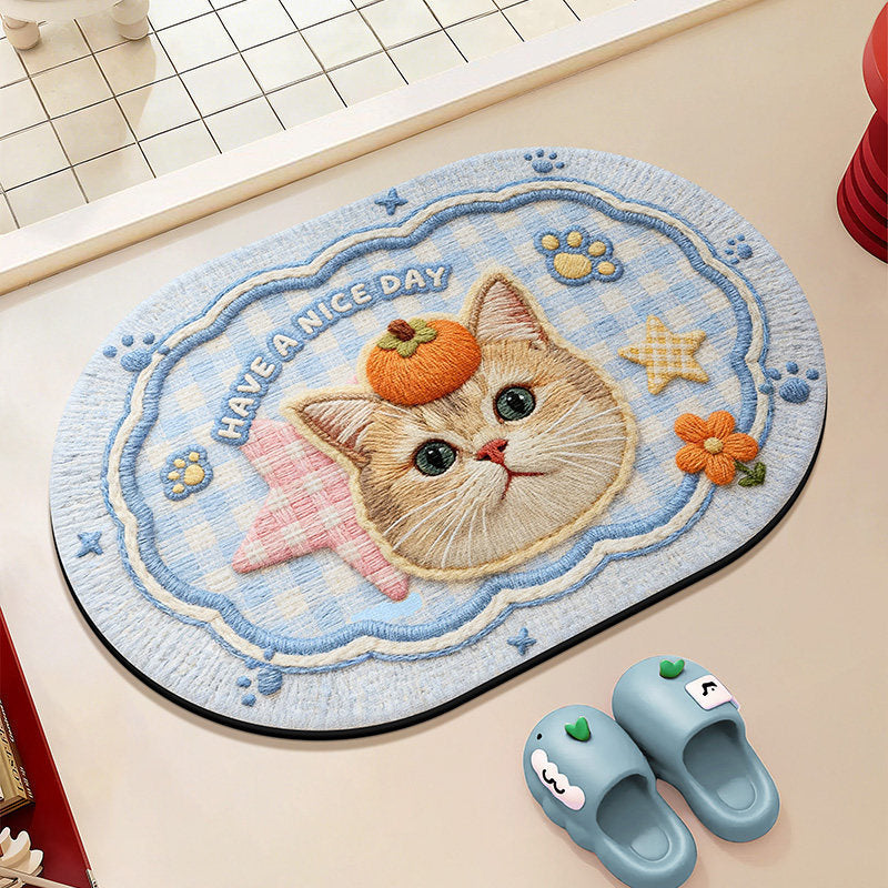Creative Cat-Themed Bath Mat for Bathroom