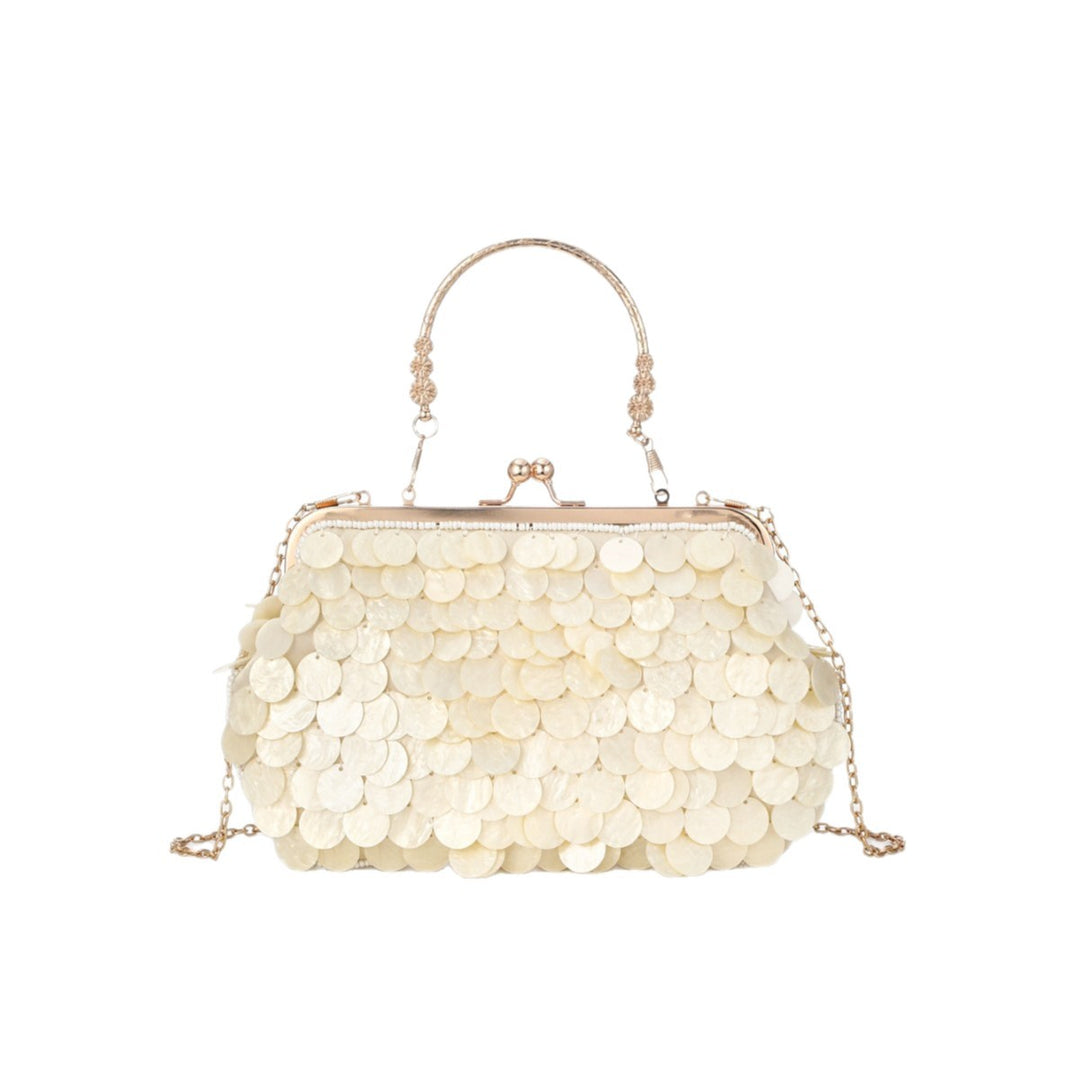 Elegant Shell-Sequined Evening Handbag