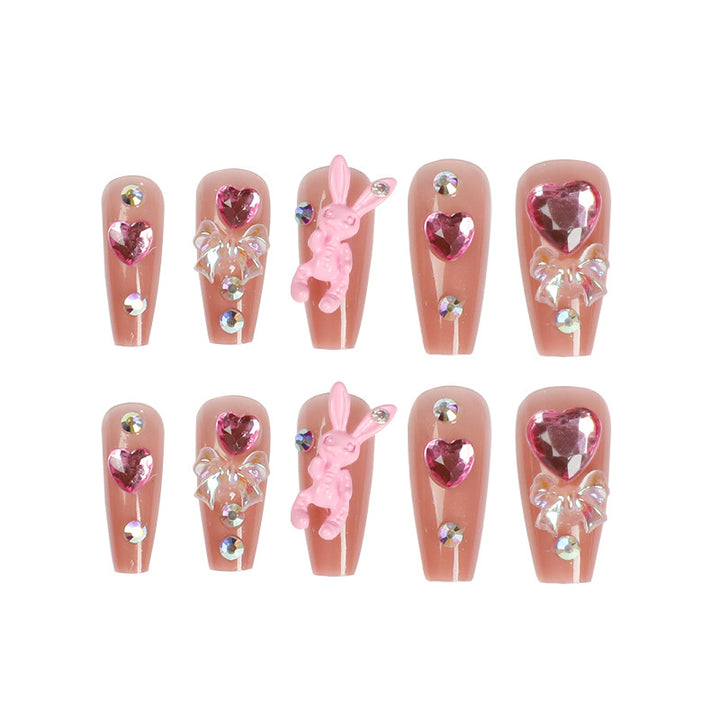 Artificial nail extensions with artistic decorations Stornfield